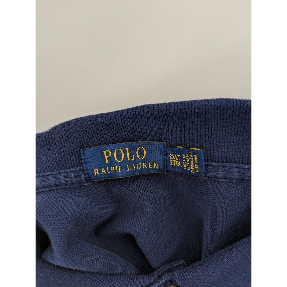 Polo Ralph Lauren Navy Blue Short Sleeve Polo Shirt, Men's 2XLT, Pony, Tall - Picture 7 of 7
